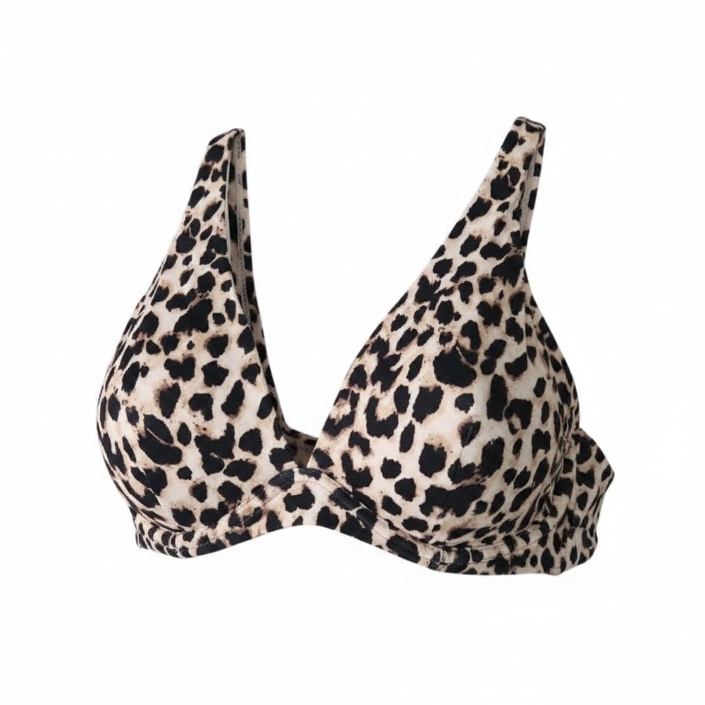 Victoria Secret Unlined Soft Wireless Bralette XL Leopard Animal Print Stretch
